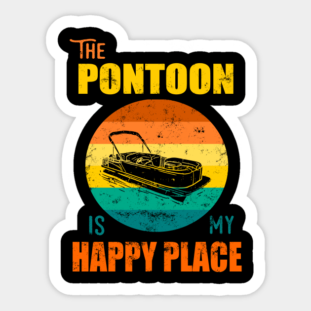 The Pontoon Is My Happy Place Sticker by Lomitasu